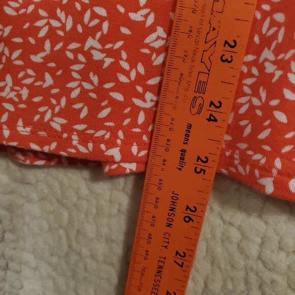 Croft & Barrow Women's Top Size Petite Lg Coral Orange Rayon Stretch Sleeveless - Picture 7 of 8